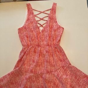 Aqua Orange and White Summer Dress - Size Small